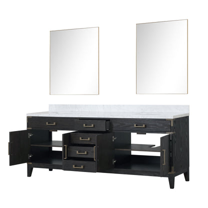 Laurel 84 in W x 22 in D Black Oak Double Bath Vanity