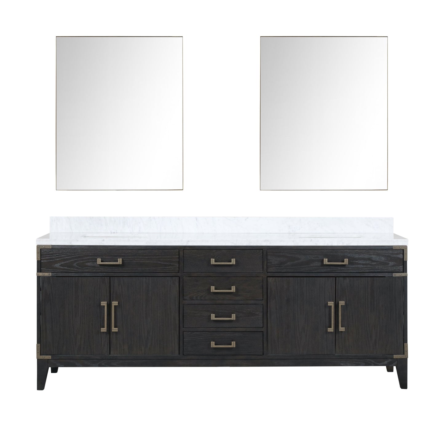 Laurel 84 in W x 22 in D Black Oak Double Bath Vanity