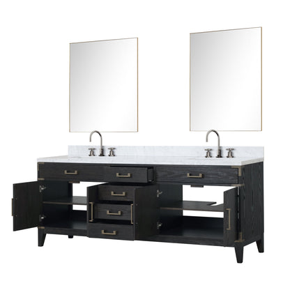 Laurel 84 in W x 22 in D Black Oak Double Bath Vanity