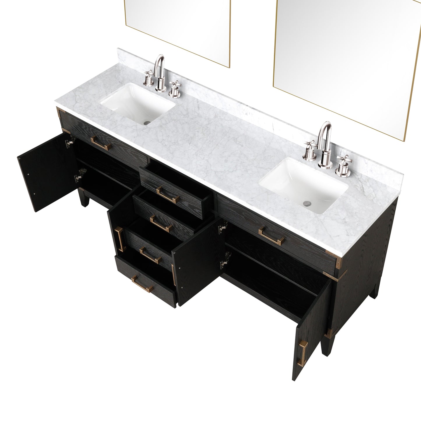 Laurel 84 in W x 22 in D Black Oak Double Bath Vanity