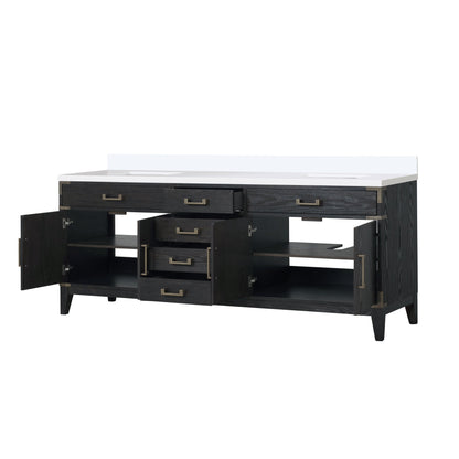 Laurel 84 in W x 22 in D Black Oak Double Bath Vanity