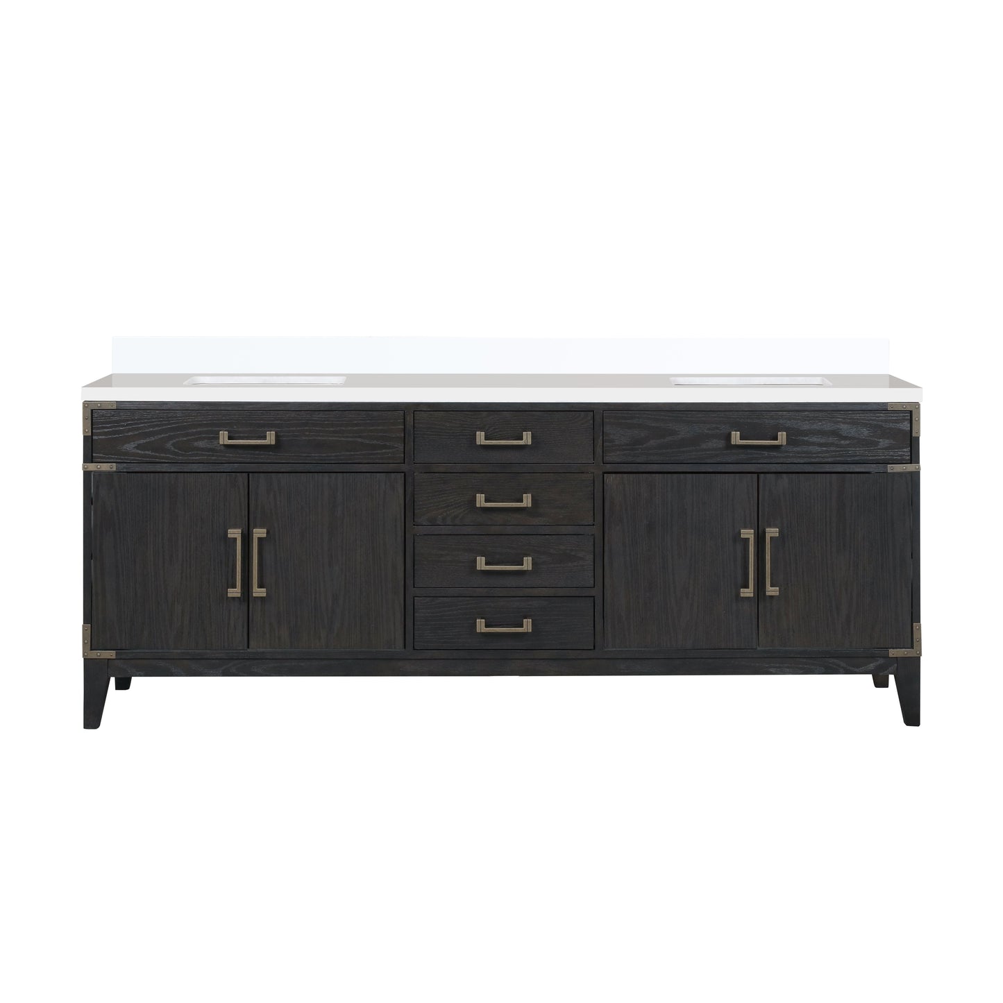 Laurel 84 in W x 22 in D Black Oak Double Bath Vanity