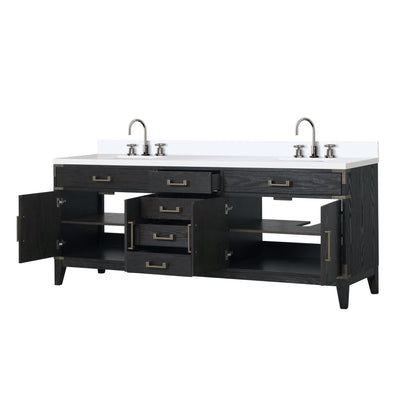 Laurel 84 in W x 22 in D Black Oak Double Bath Vanity