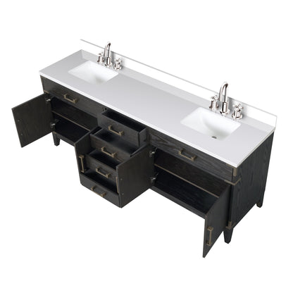 Laurel 84 in W x 22 in D Black Oak Double Bath Vanity