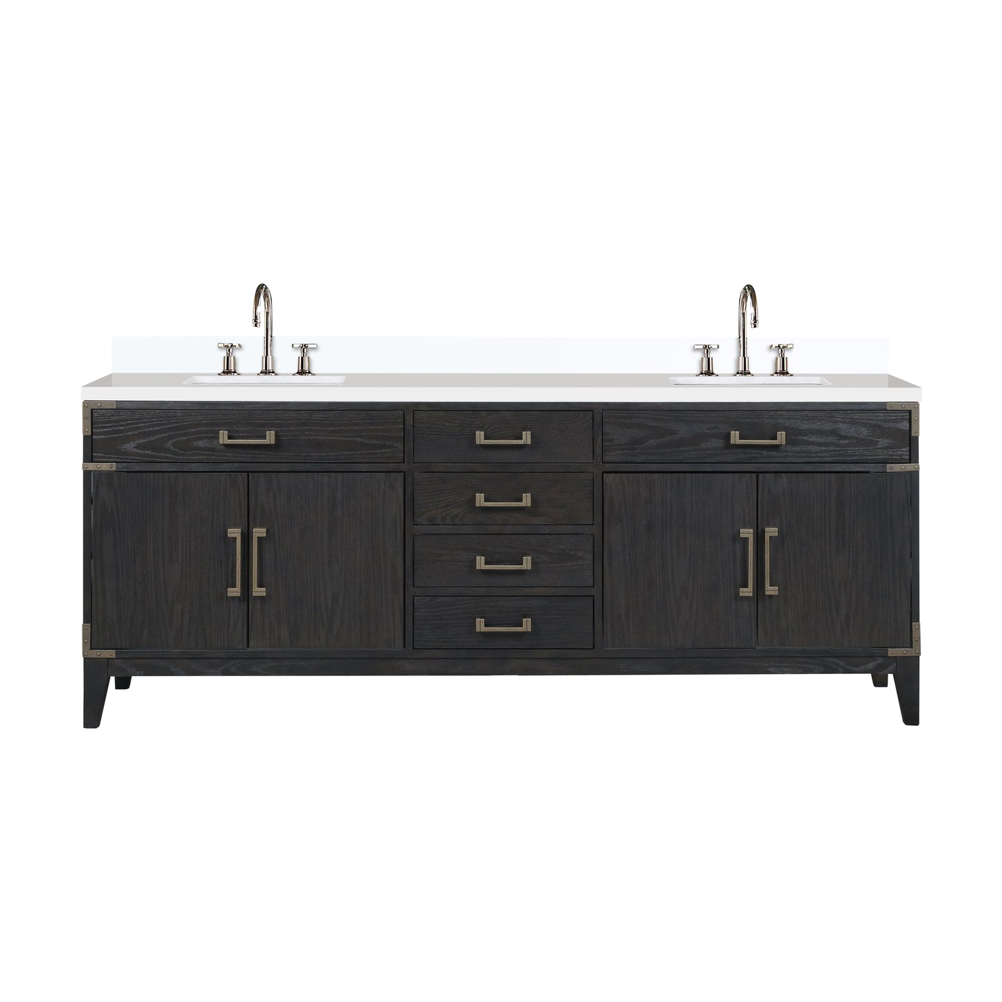 Laurel 84 in W x 22 in D Black Oak Double Bath Vanity