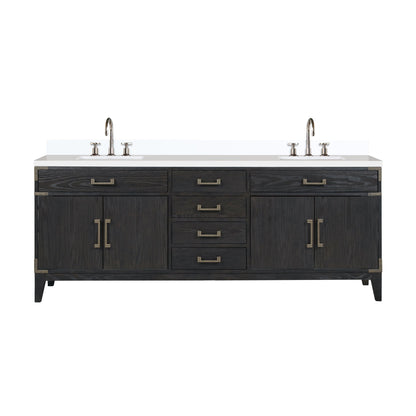 Laurel 84 in W x 22 in D Black Oak Double Bath Vanity