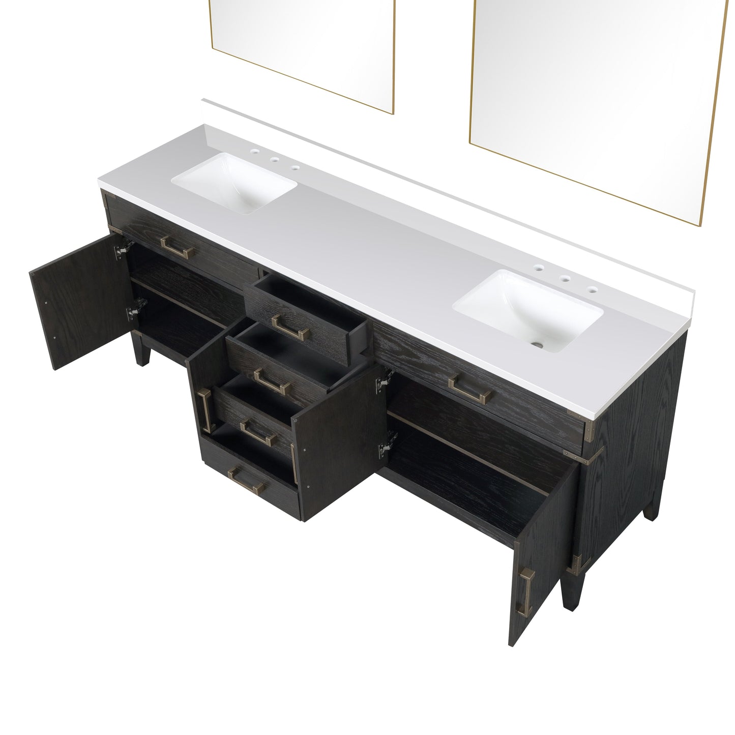 Laurel 84 in W x 22 in D Black Oak Double Bath Vanity
