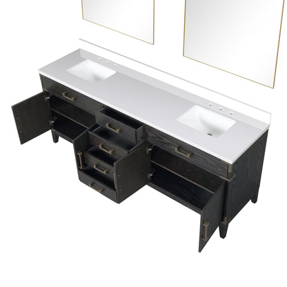 Laurel 84 in W x 22 in D Black Oak Double Bath Vanity