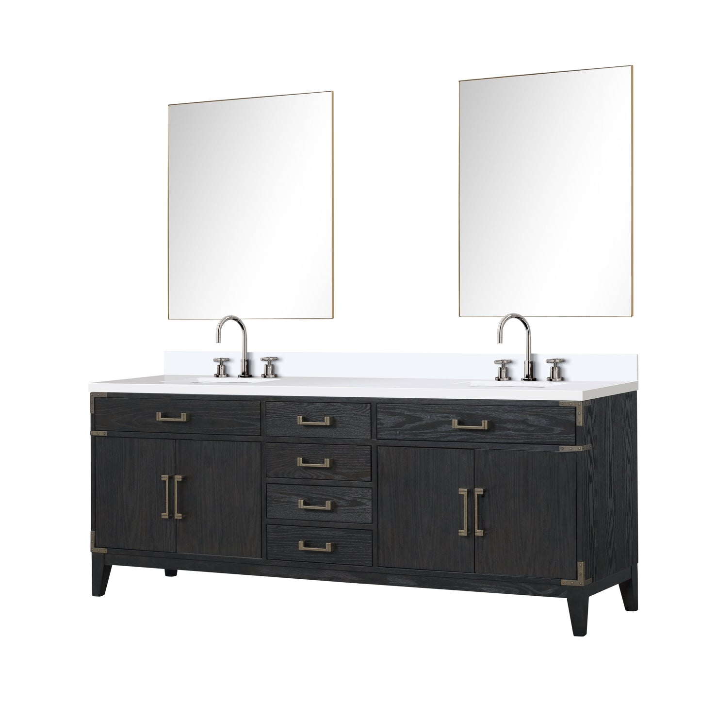 Laurel 84 in W x 22 in D Black Oak Double Bath Vanity