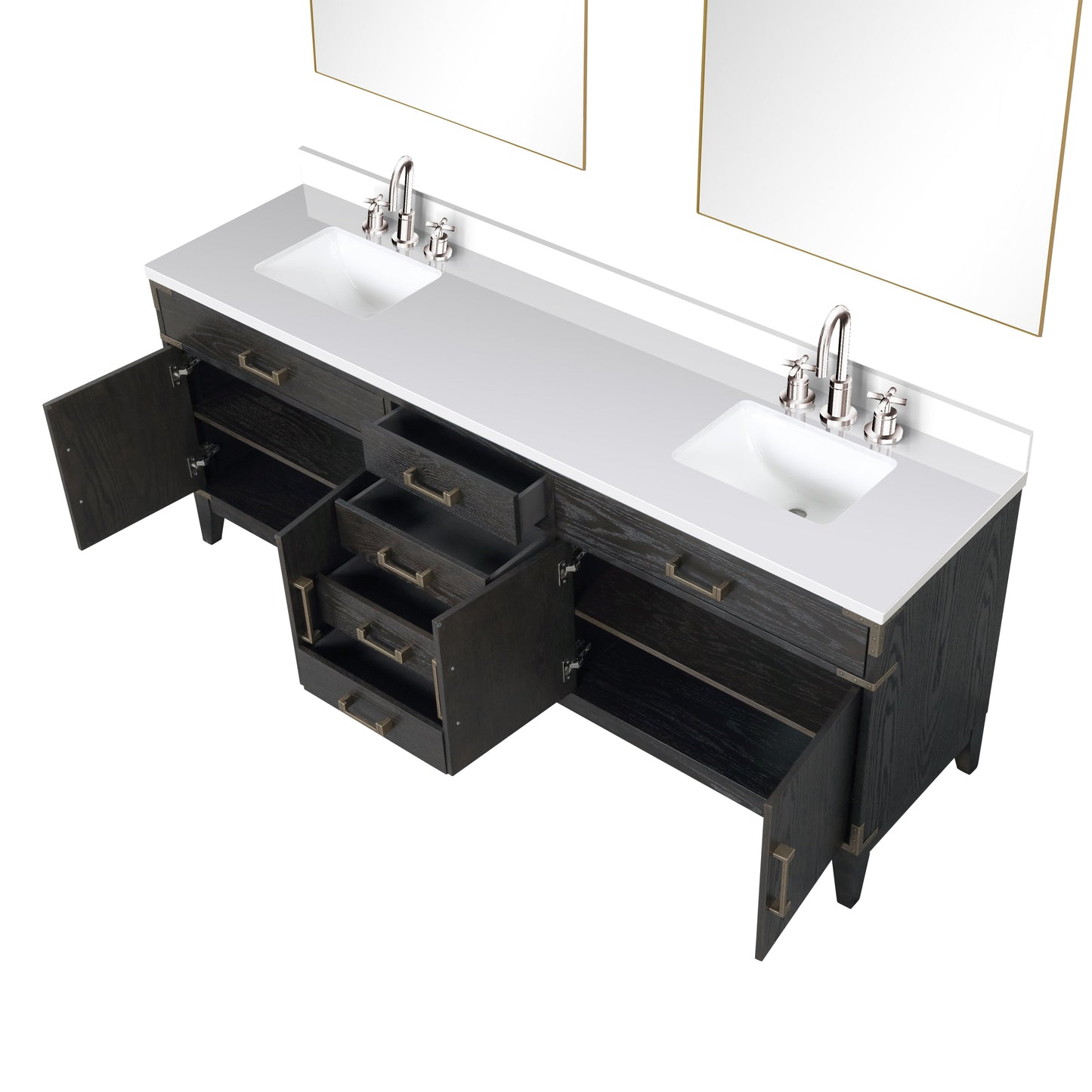 Laurel 84 in W x 22 in D Black Oak Double Bath Vanity