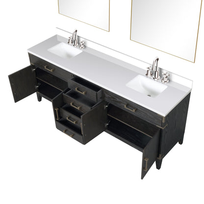 Laurel 84 in W x 22 in D Black Oak Double Bath Vanity
