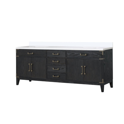 Laurel 84 in W x 22 in D Black Oak Double Bath Vanity