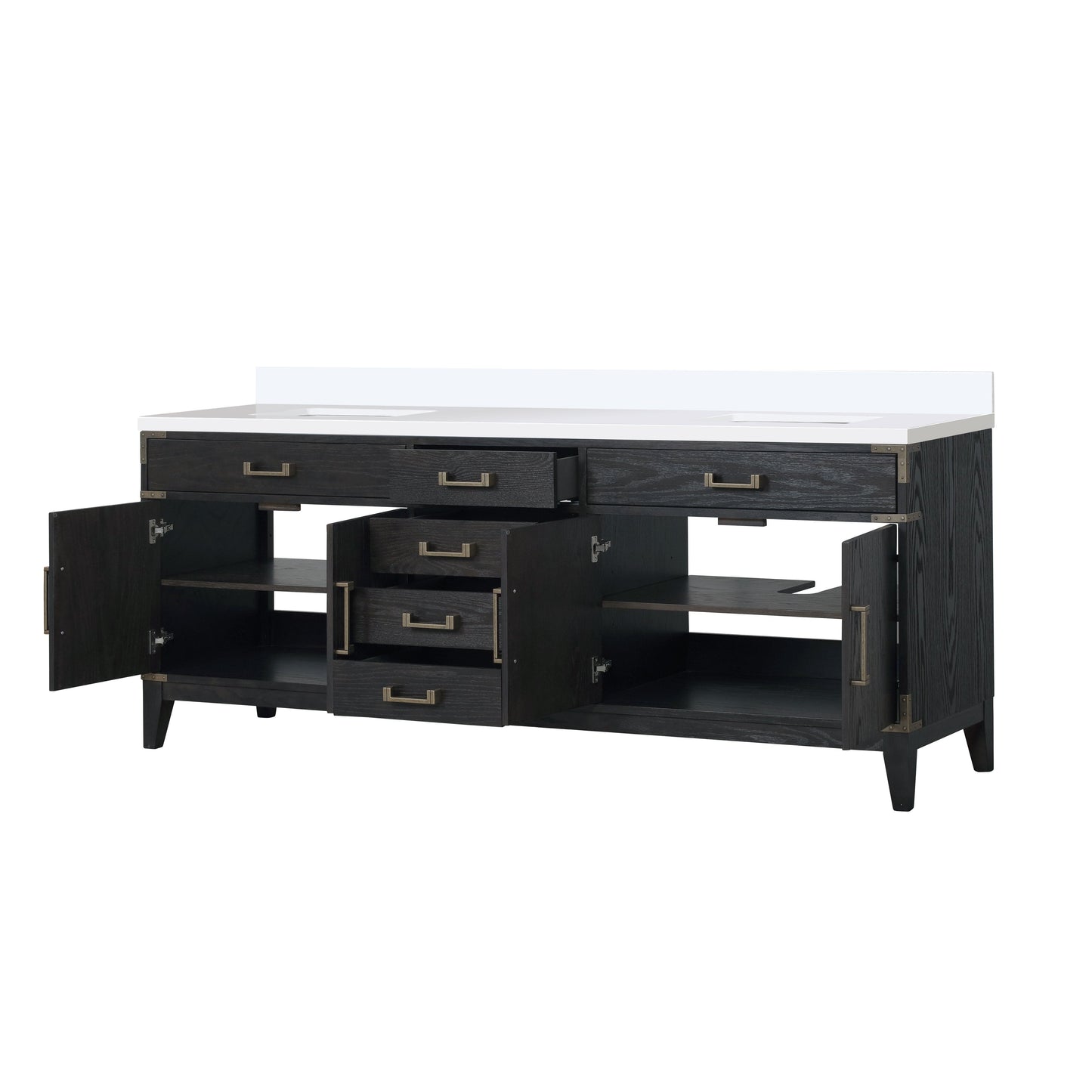Laurel 84 in W x 22 in D Black Oak Double Bath Vanity