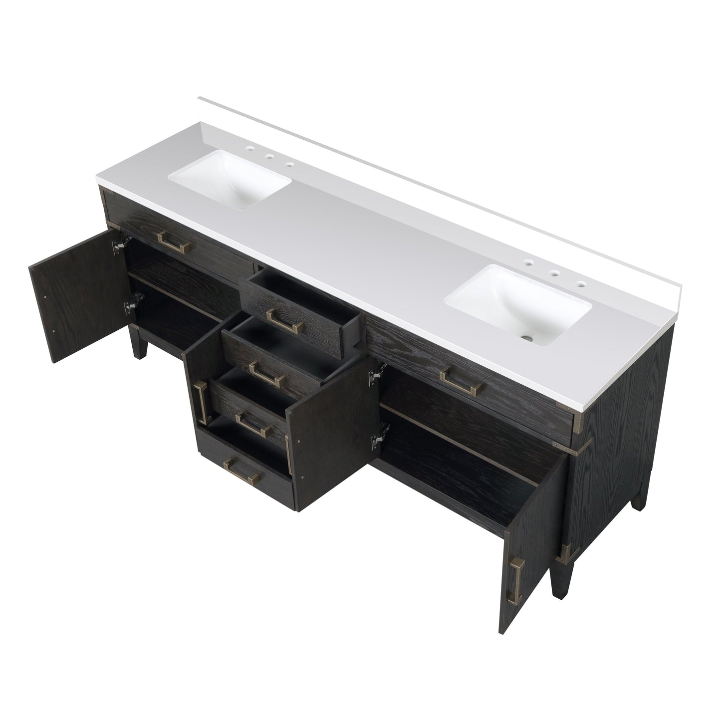 Laurel 84 in W x 22 in D Black Oak Double Bath Vanity
