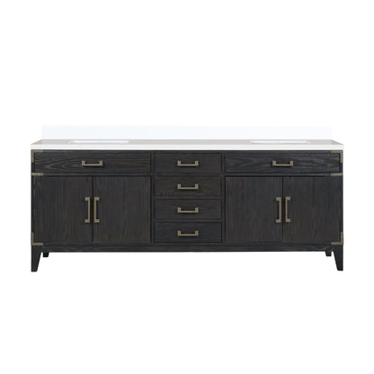 Laurel 84 in W x 22 in D Black Oak Double Bath Vanity