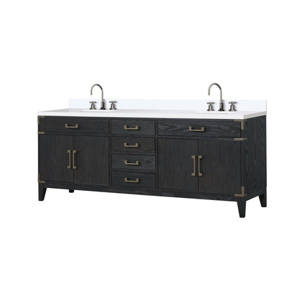 Laurel 84 in W x 22 in D Black Oak Double Bath Vanity