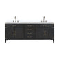 Laurel 84 in W x 22 in D Black Oak Double Bath Vanity