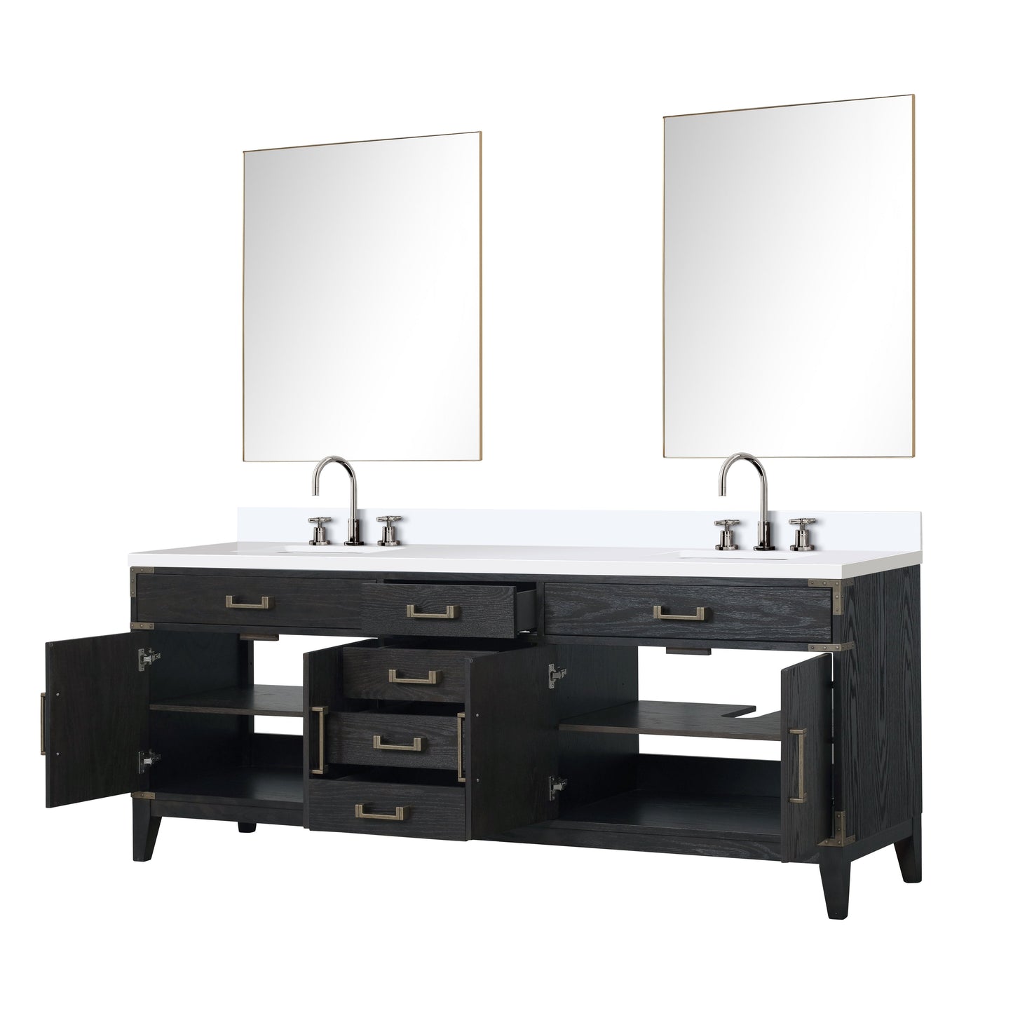 Laurel 84 in W x 22 in D Black Oak Double Bath Vanity