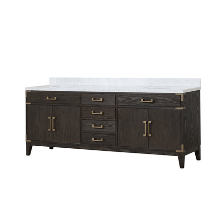 Laurel 84 in W x 22 in D Brown Oak Double Bath Vanity
