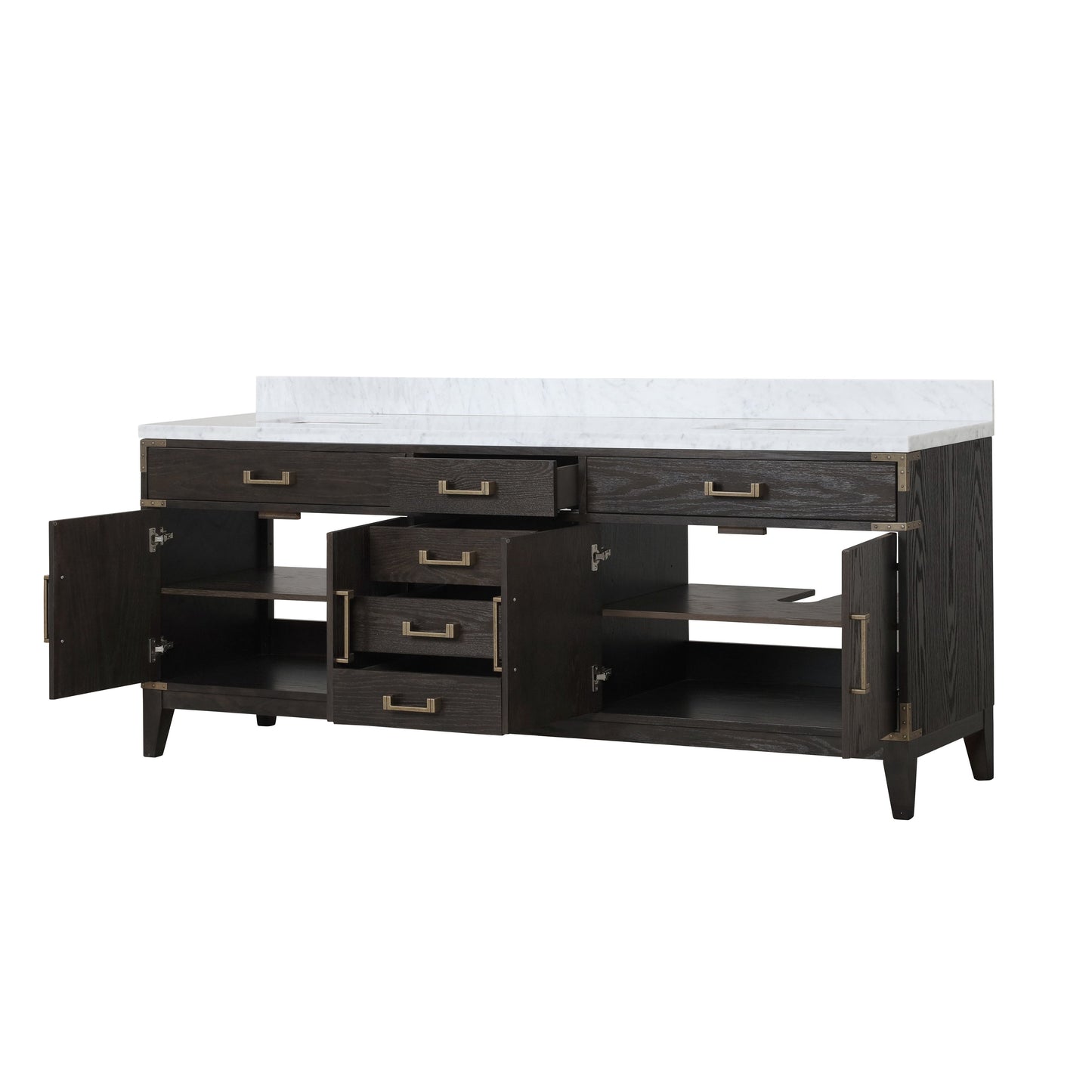 Laurel 84 in W x 22 in D Brown Oak Double Bath Vanity