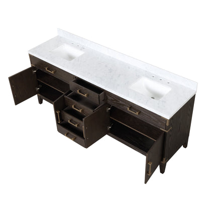 Laurel 84 in W x 22 in D Brown Oak Double Bath Vanity