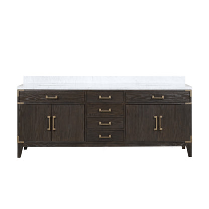 Laurel 84 in W x 22 in D Brown Oak Double Bath Vanity