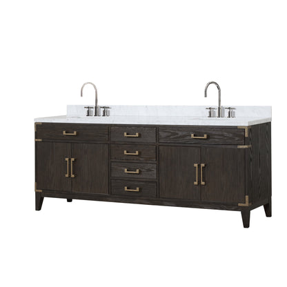 Laurel 84 in W x 22 in D Brown Oak Double Bath Vanity