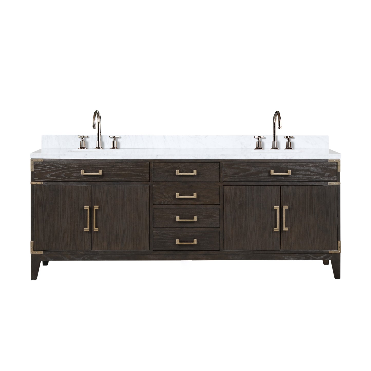 Laurel 84 in W x 22 in D Brown Oak Double Bath Vanity