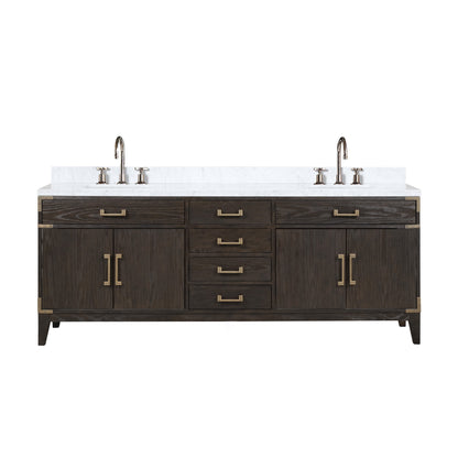 Laurel 84 in W x 22 in D Brown Oak Double Bath Vanity