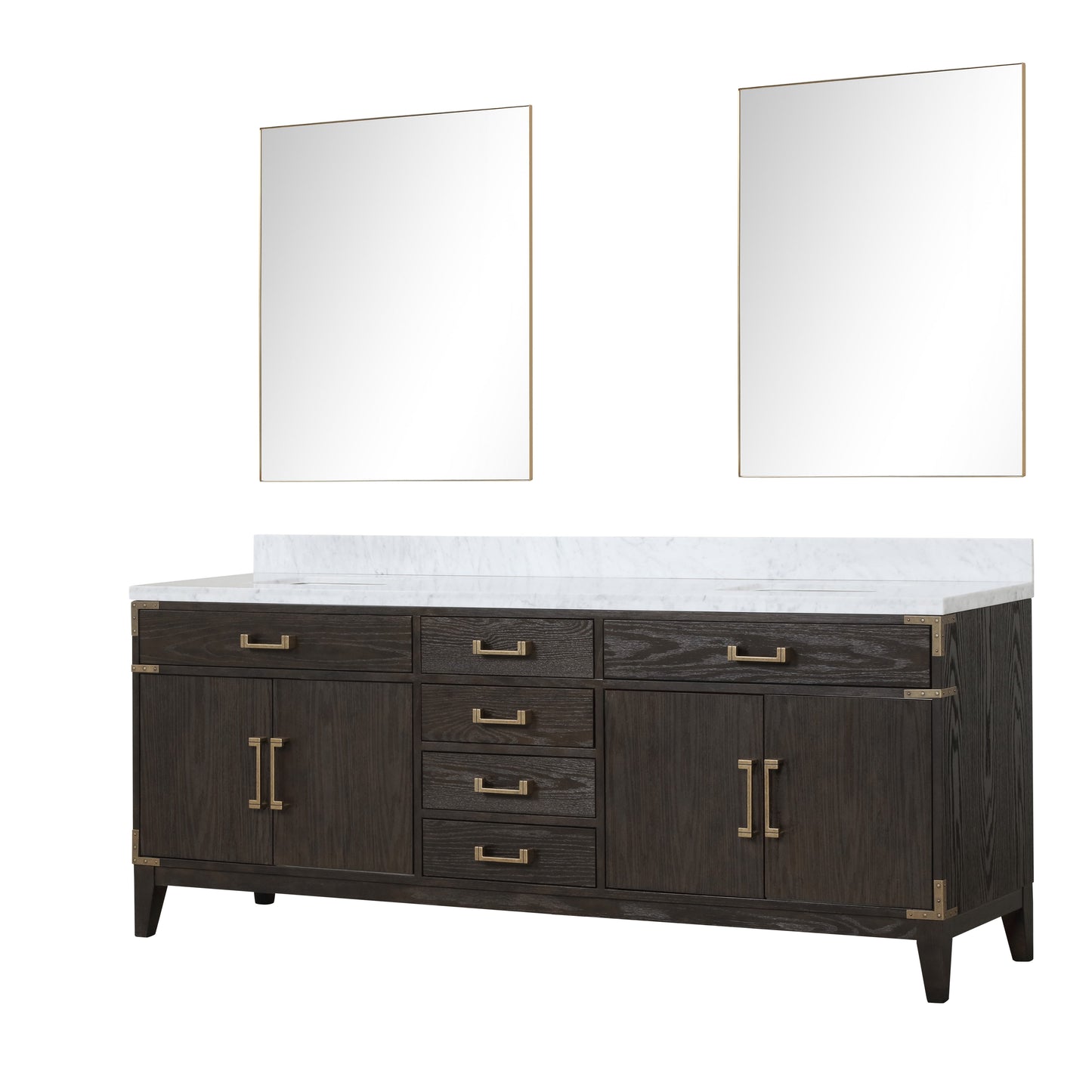 Laurel 84 in W x 22 in D Brown Oak Double Bath Vanity