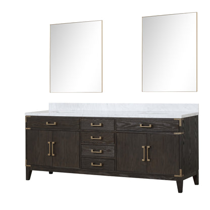 Laurel 84 in W x 22 in D Brown Oak Double Bath Vanity