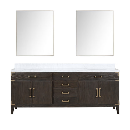Laurel 84 in W x 22 in D Brown Oak Double Bath Vanity