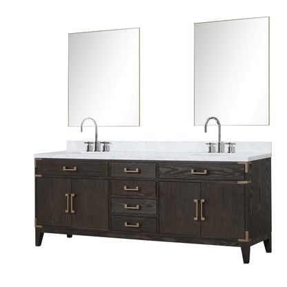 Laurel 84 in W x 22 in D Brown Oak Double Bath Vanity