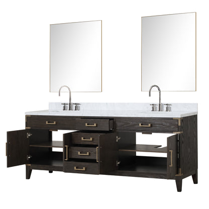 Laurel 84 in W x 22 in D Brown Oak Double Bath Vanity