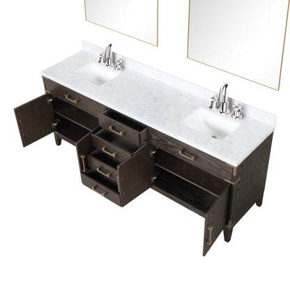 Laurel 84 in W x 22 in D Brown Oak Double Bath Vanity