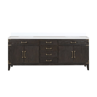 Laurel 84 in W x 22 in D Brown Oak Double Bath Vanity