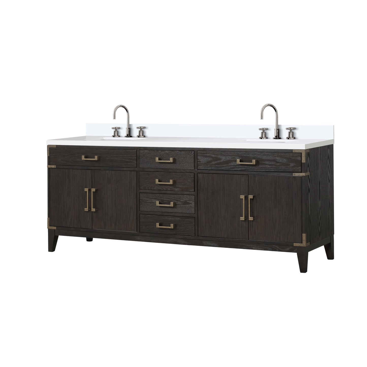 Laurel 84 in W x 22 in D Brown Oak Double Bath Vanity