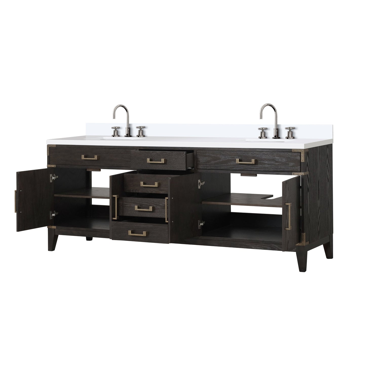Laurel 84 in W x 22 in D Brown Oak Double Bath Vanity