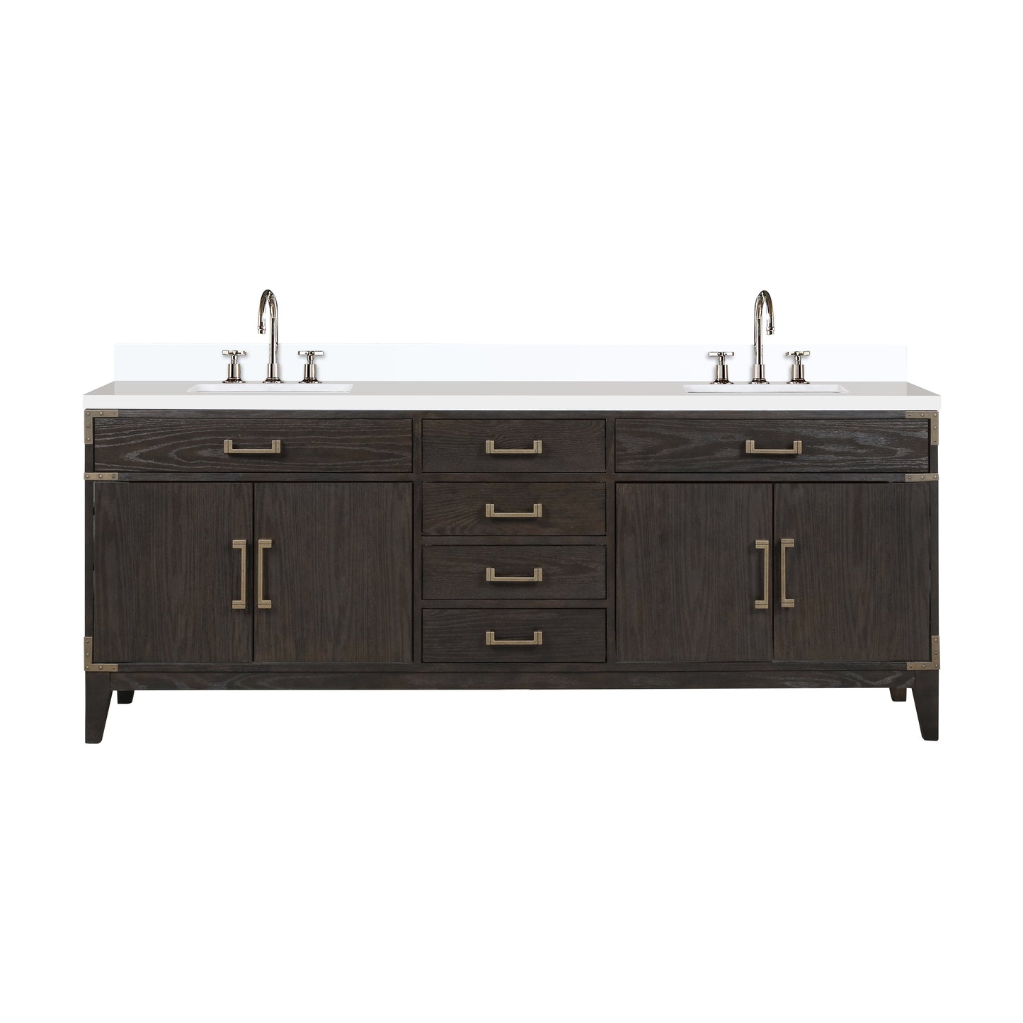 Laurel 84 in W x 22 in D Brown Oak Double Bath Vanity
