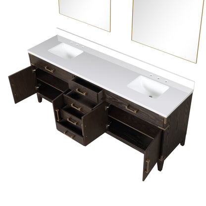 Laurel 84 in W x 22 in D Brown Oak Double Bath Vanity