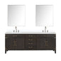 Laurel 84 in W x 22 in D Brown Oak Double Bath Vanity