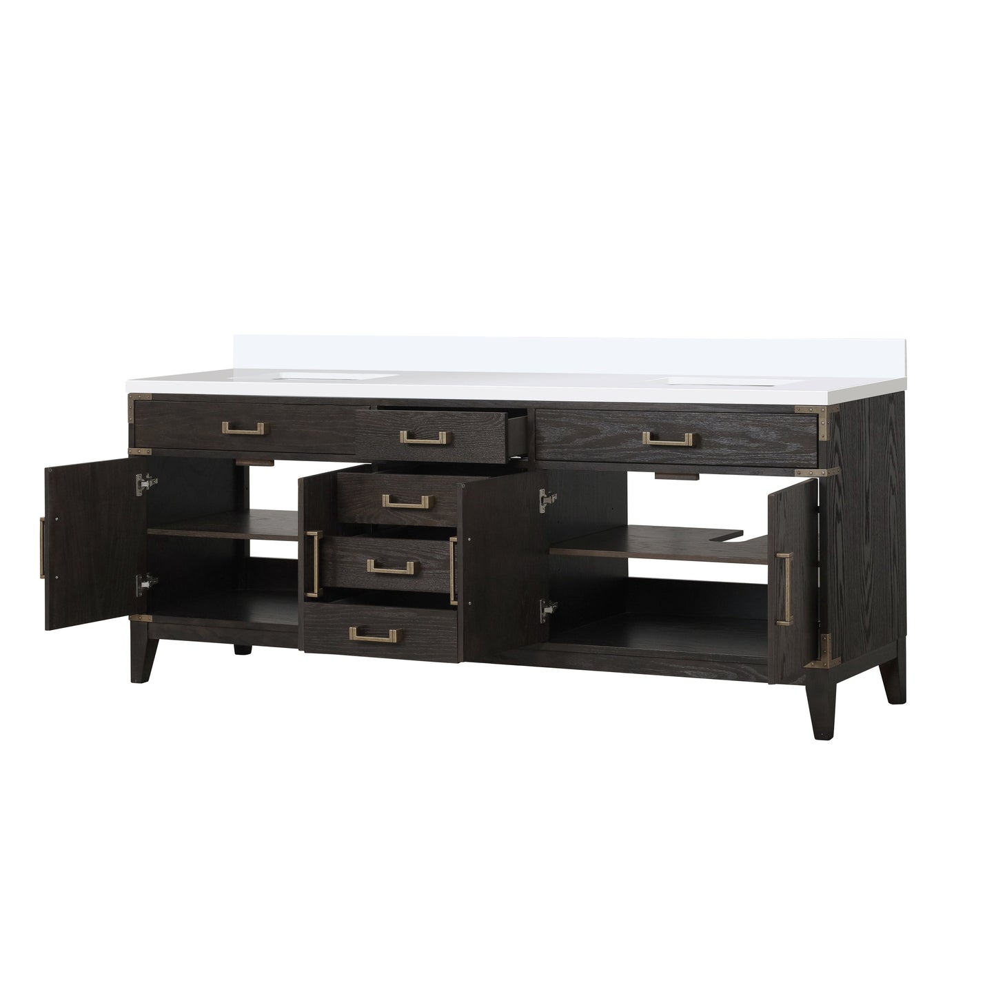 Laurel 84 in W x 22 in D Brown Oak Double Bath Vanity