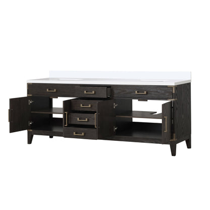 Laurel 84 in W x 22 in D Brown Oak Double Bath Vanity