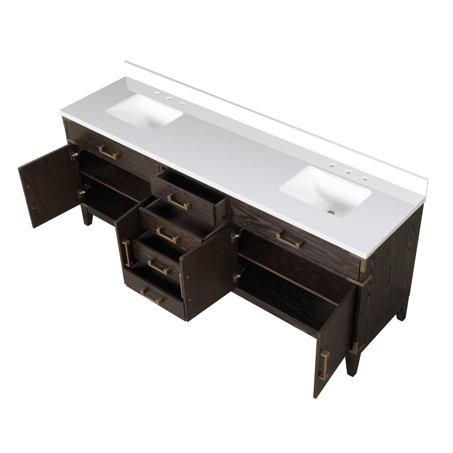 Laurel 84 in W x 22 in D Brown Oak Double Bath Vanity