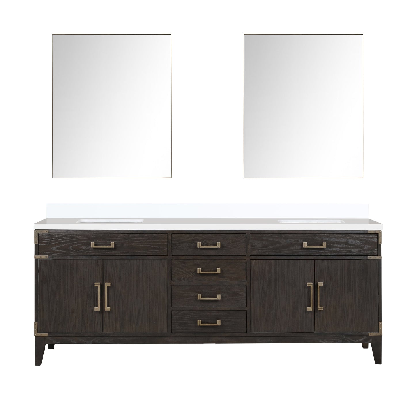 Laurel 84 in W x 22 in D Brown Oak Double Bath Vanity