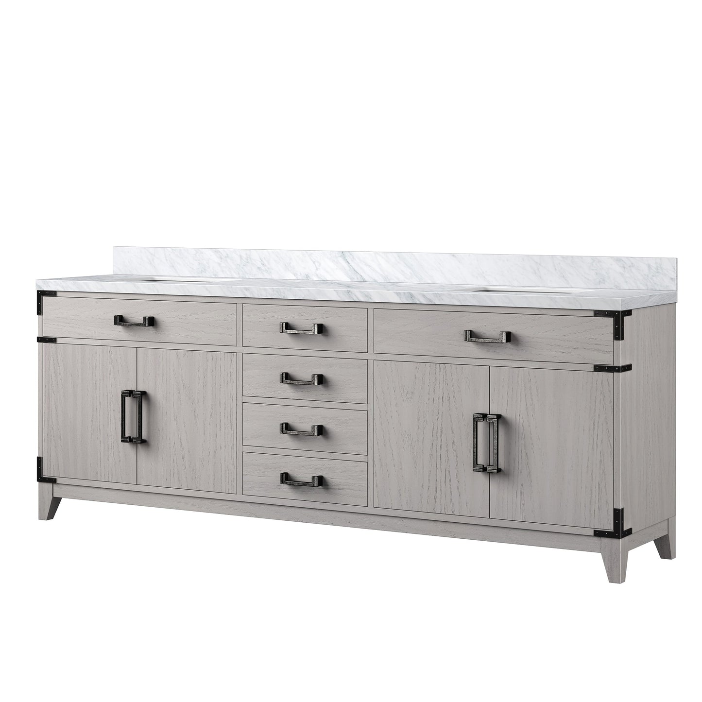 Laurel 84 in W x 22 in D White Oak Double Bath Vanity