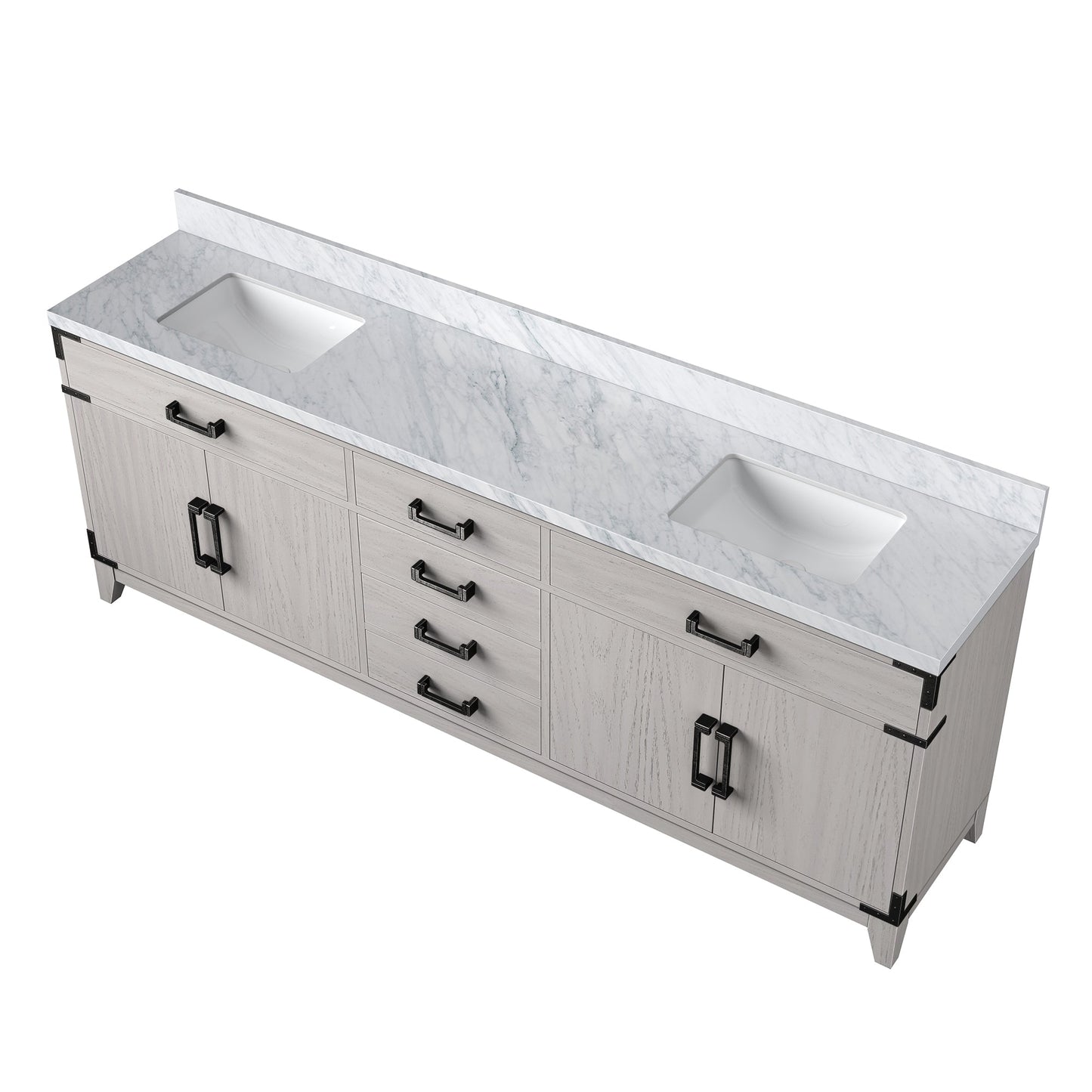 Laurel 84 in W x 22 in D White Oak Double Bath Vanity