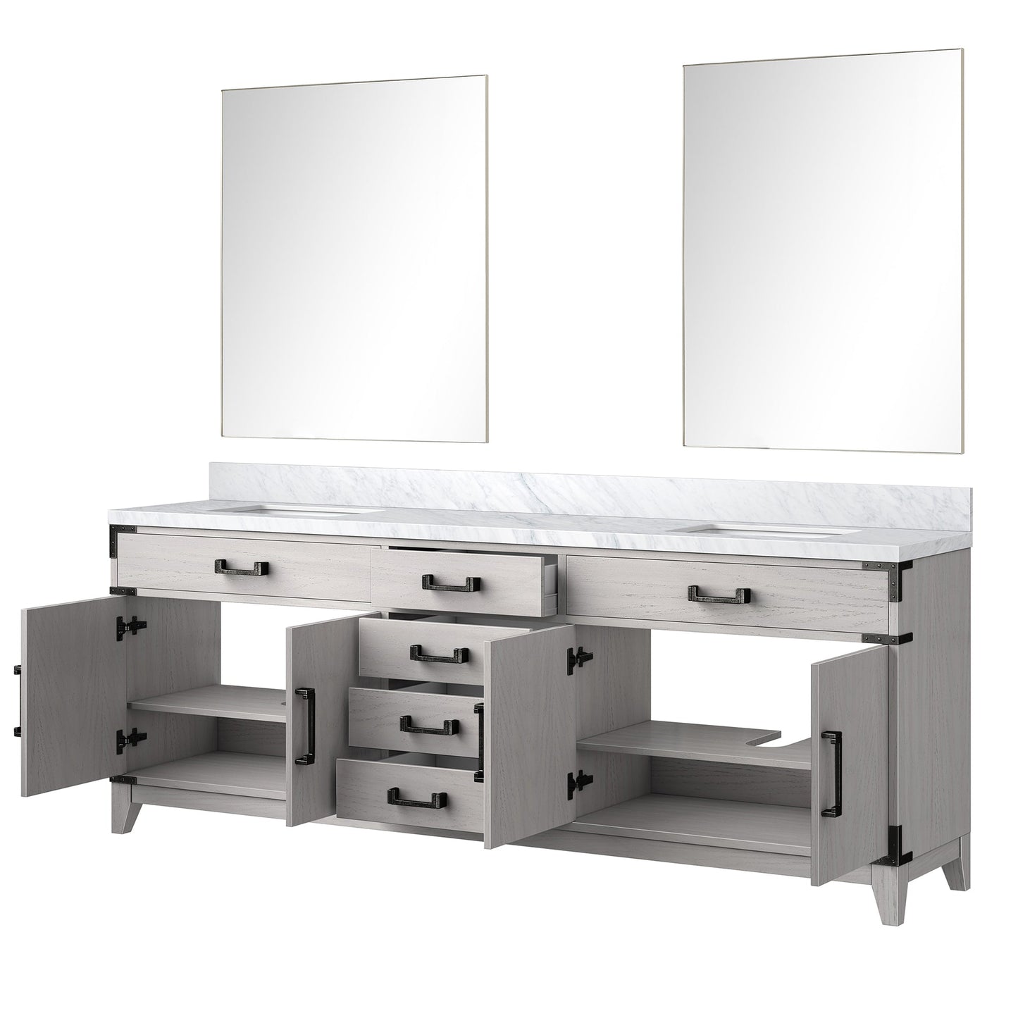 Laurel 84 in W x 22 in D White Oak Double Bath Vanity
