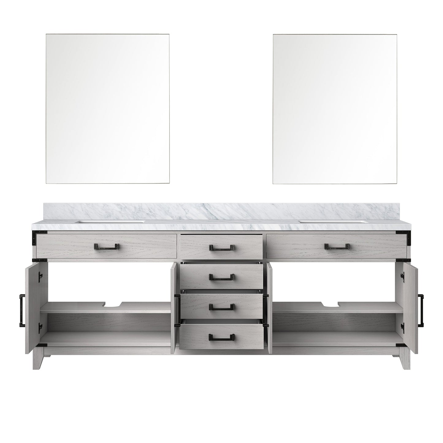 Laurel 84 in W x 22 in D White Oak Double Bath Vanity