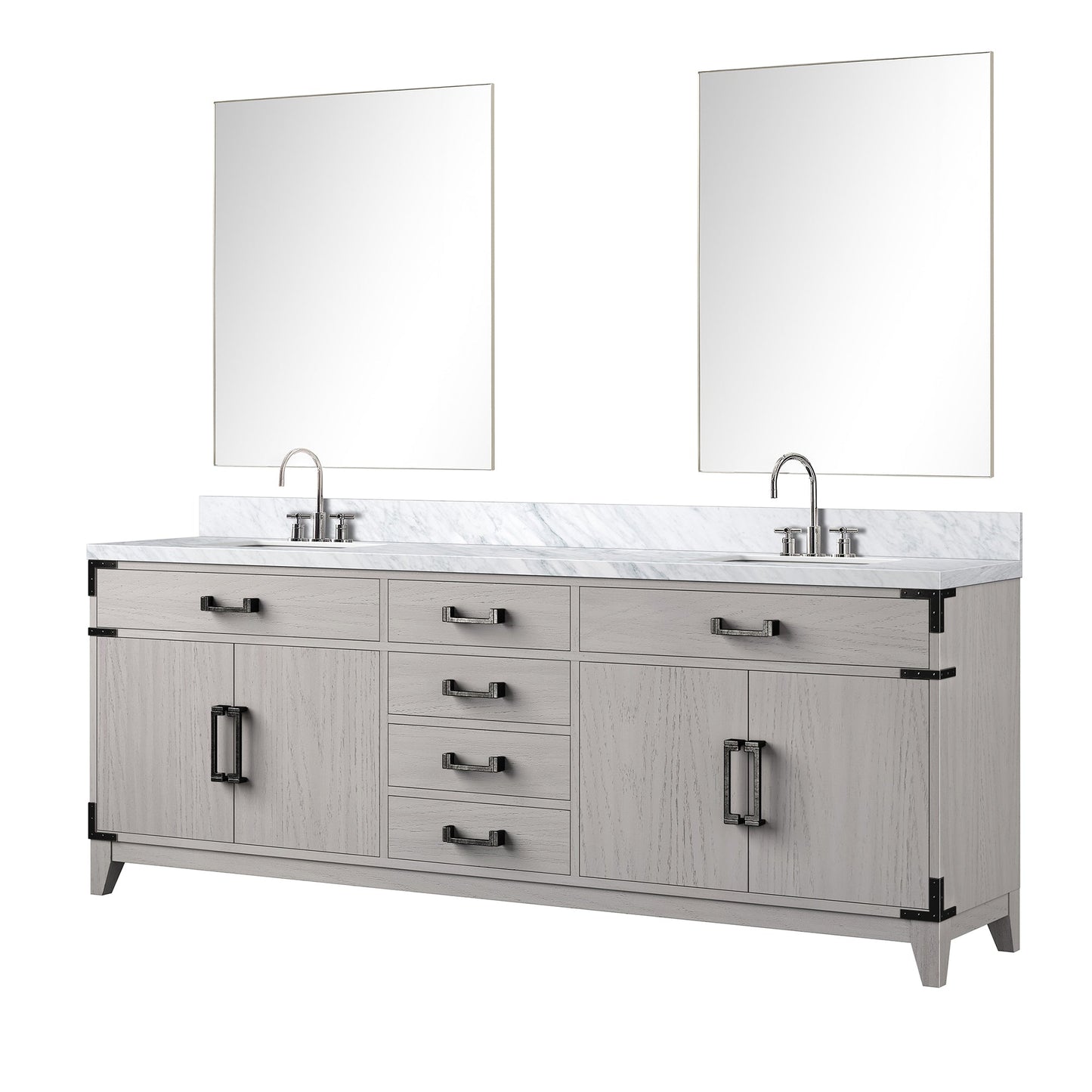 Laurel 84 in W x 22 in D White Oak Double Bath Vanity